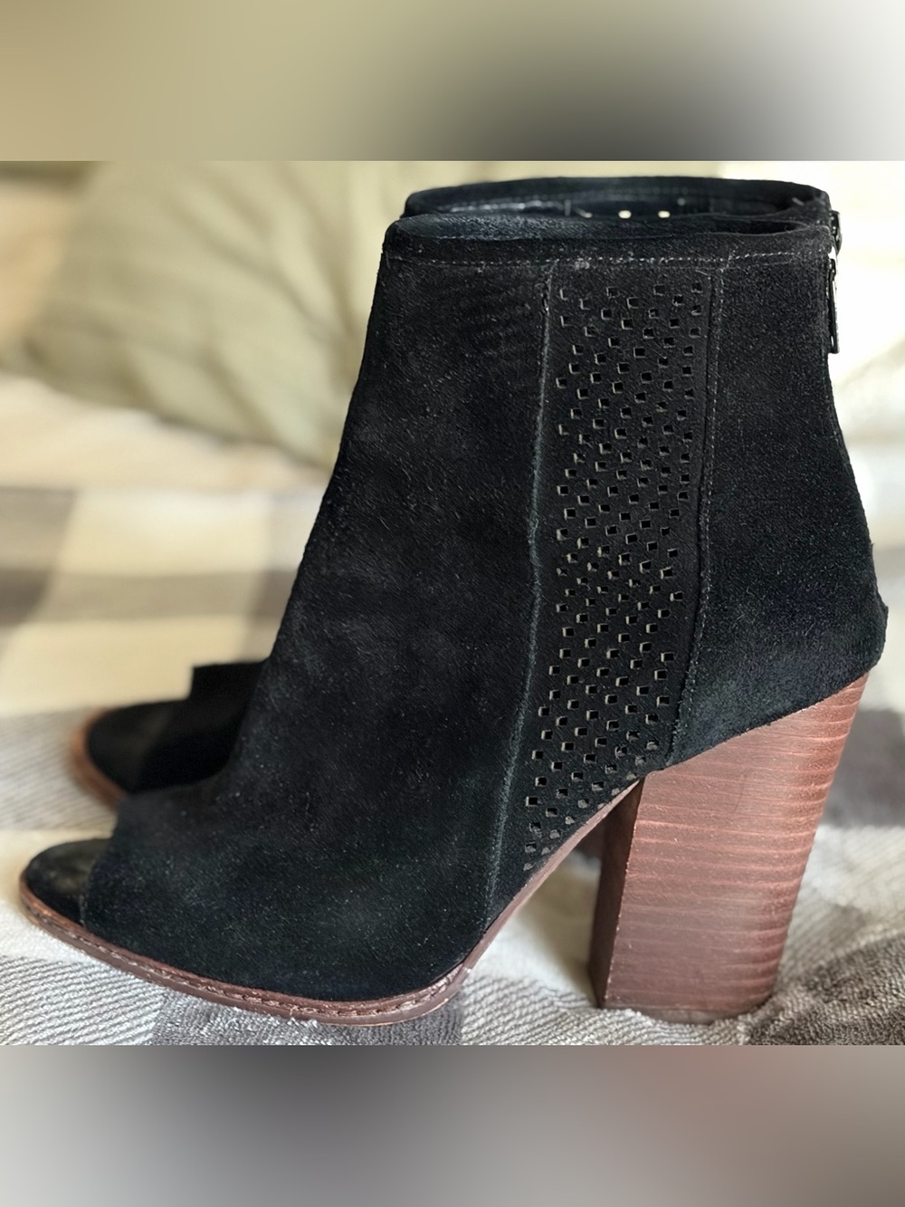 Black Peep-Toe Booties